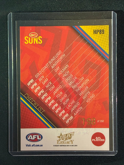2018 Legacy GOLD COAST SUNS LOGO CHECKLIST Holographic Parallel 198/350