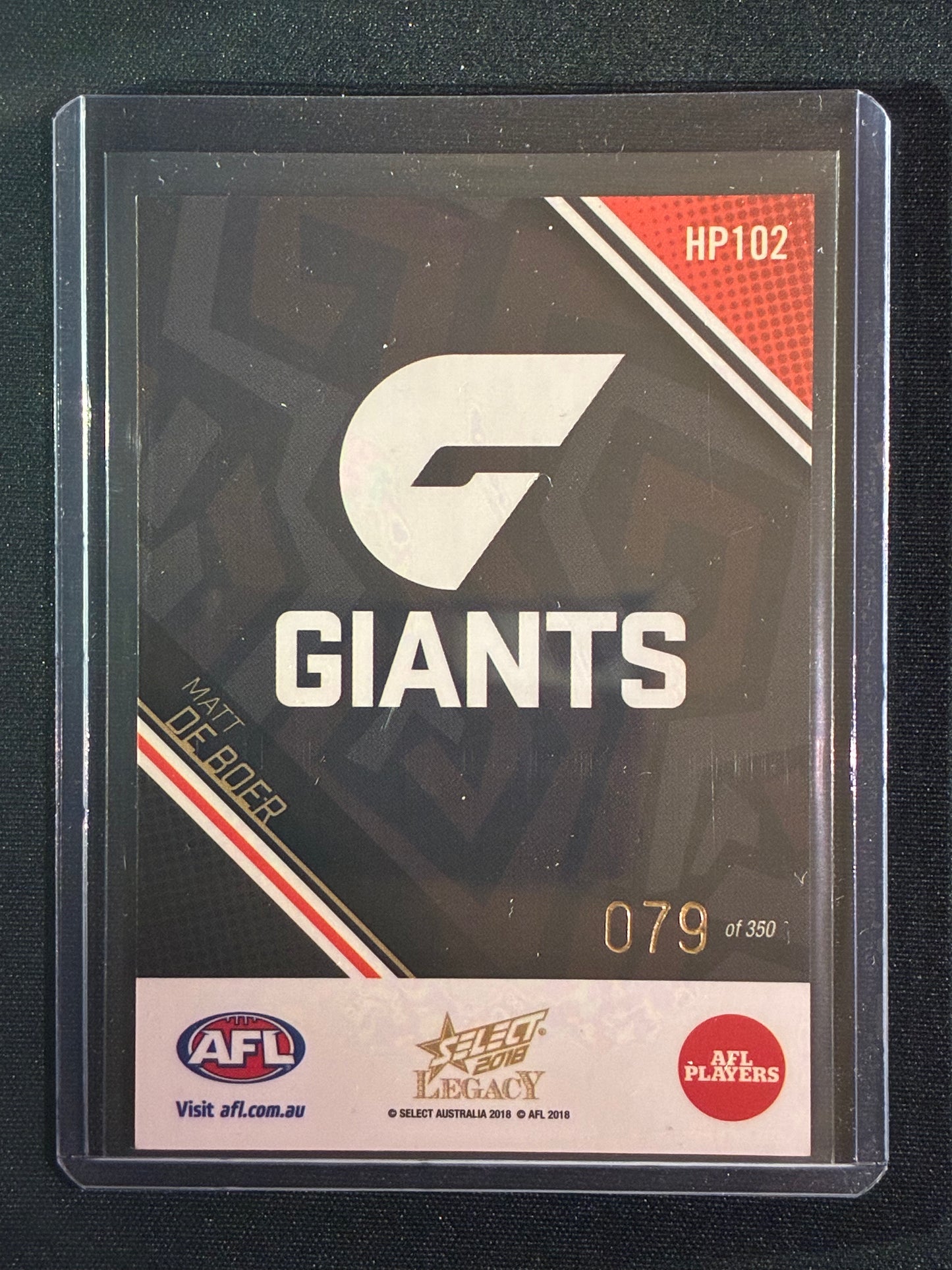 2018 Legacy MATT DE BOER Holographic Parallel 79/350