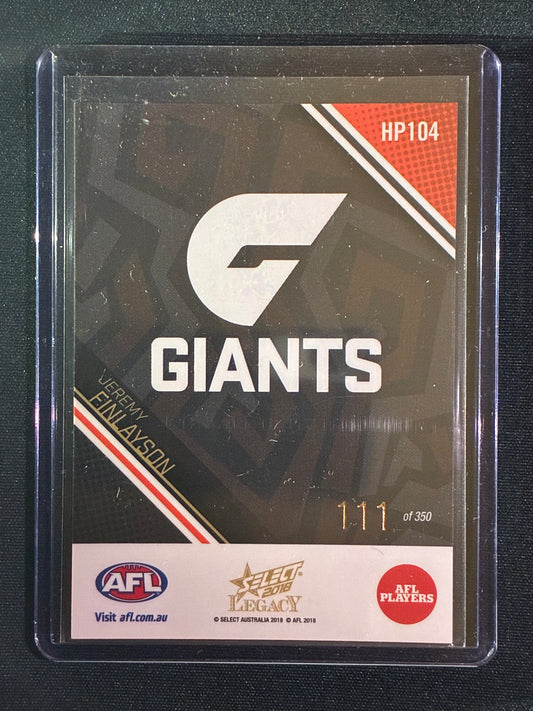 2018 Legacy JEREMY FINLAYSON Holographic Parallel 111/350