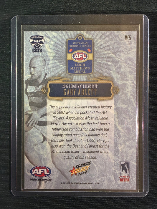 2008 Classic GARY ABLETT 2007 Leigh Matthews MVP Medal Winner #MC5
