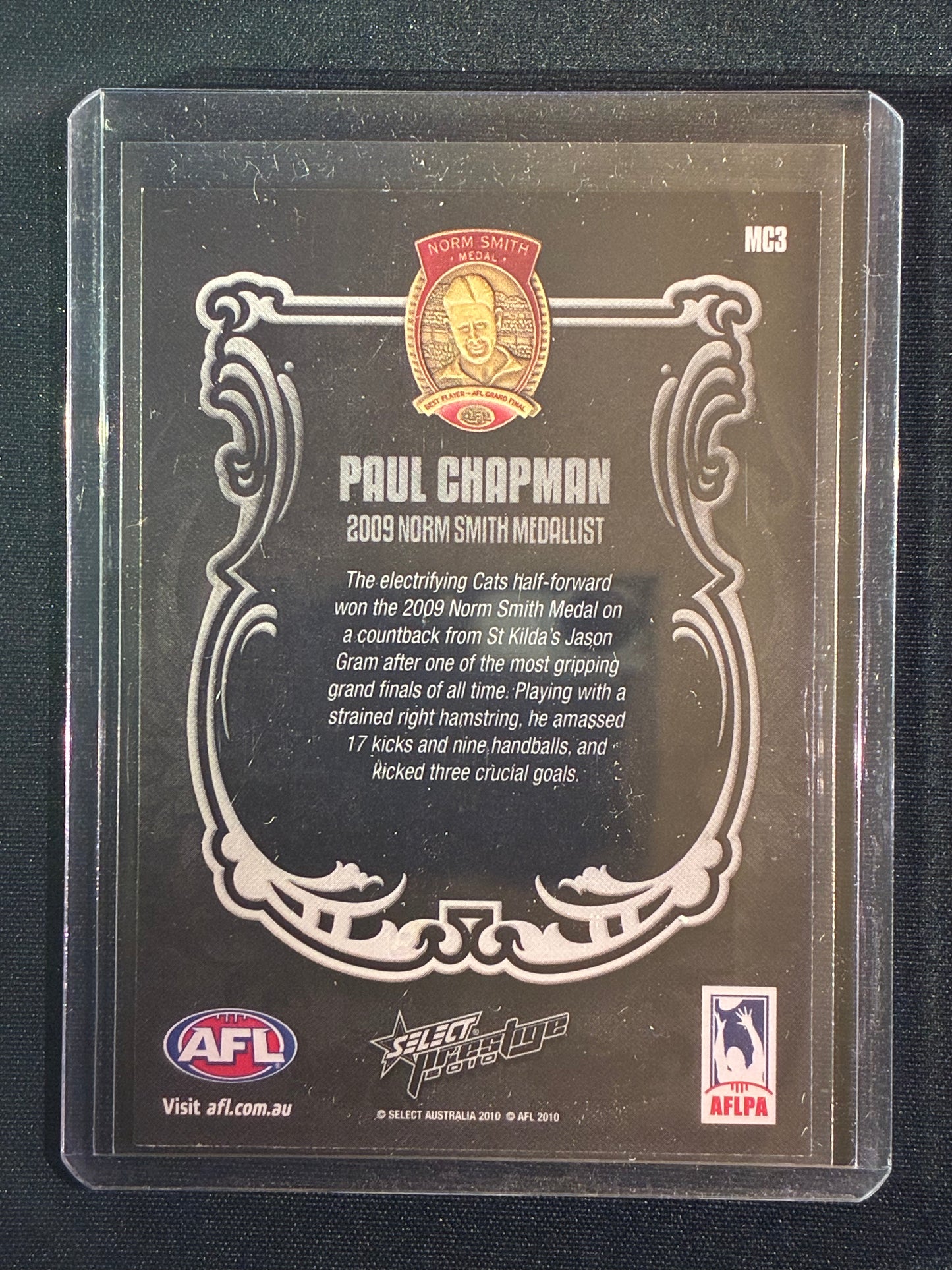 2010 Prestige PAUL CHAPMAN 2009 Norm Smith Medal Winner #MC3