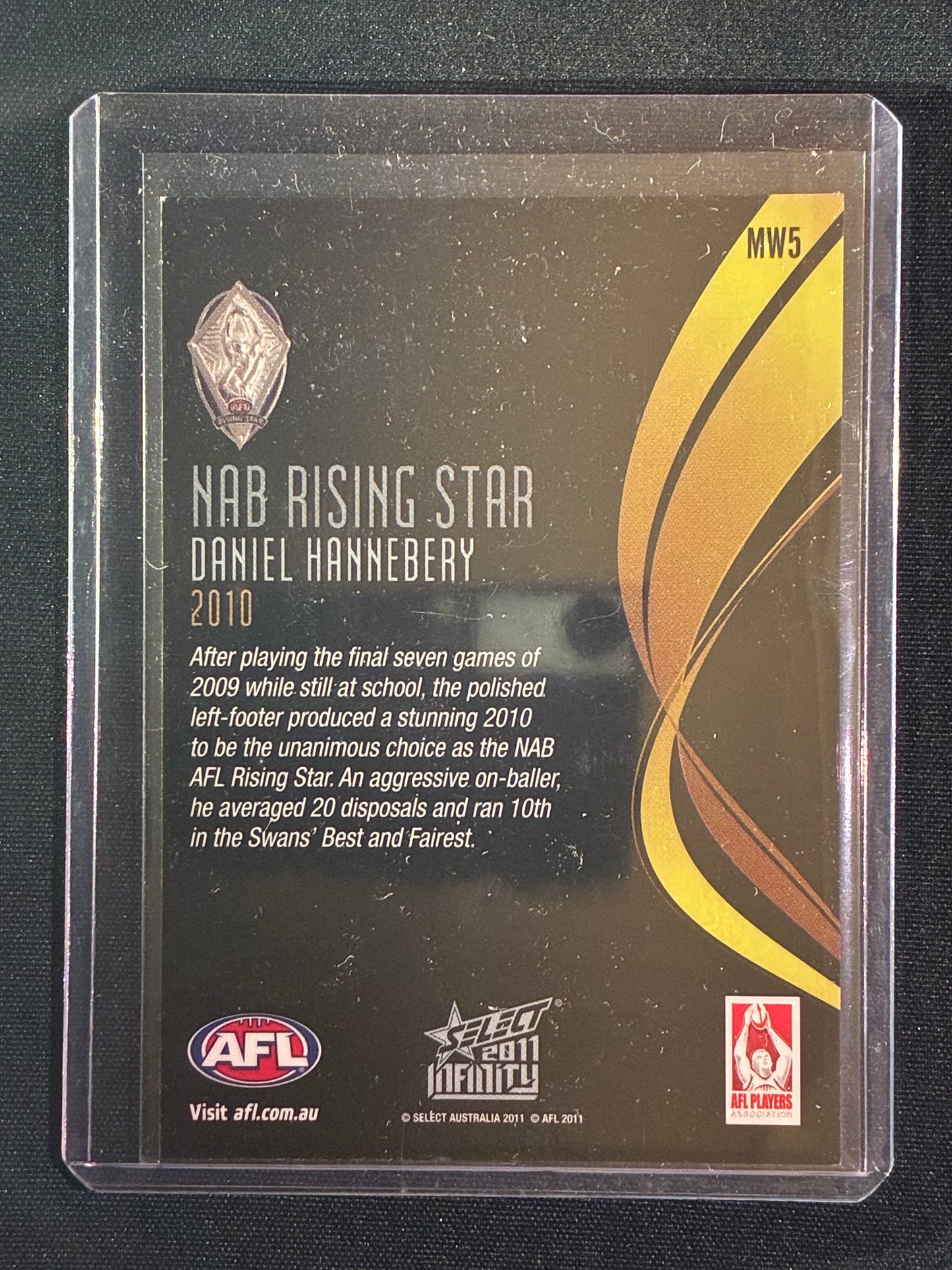 2011 Infinity DANIEL HANNEBERY 2010 NAB Rising Star Medal Winner #MW5