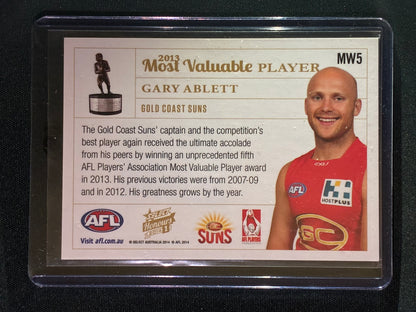 2014 Honours 1 GARY ABLETT 2013 MVP Medal Winner #MW5 (B)