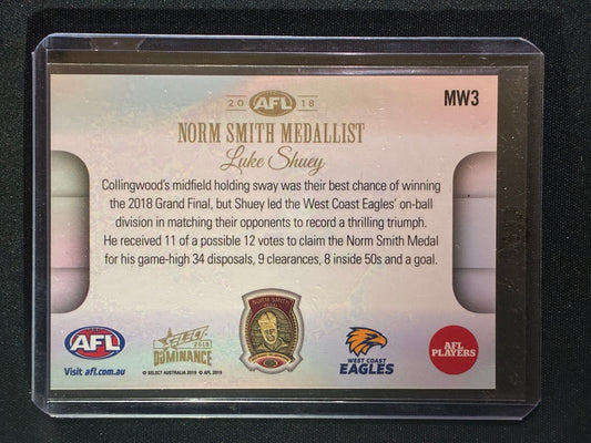 2019 Dominance LUKE SHUEY 2018 Norm Smith Medal Winner #MW3 (A)