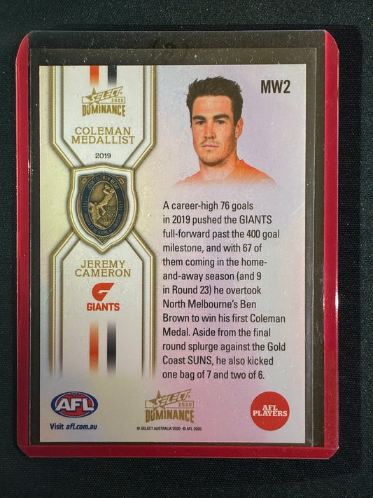 2020 Dominance JEREMY CAMERON 2019 Coleman Medal Winner #MW2 (B)