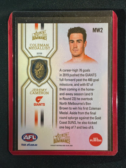 2020 Dominance JEREMY CAMERON 2019 Coleman Medal Winner #MW2 (C)