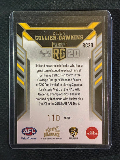 2019 Dominance RILEY COLLIER-DAWKINS Rookie Card 110/250