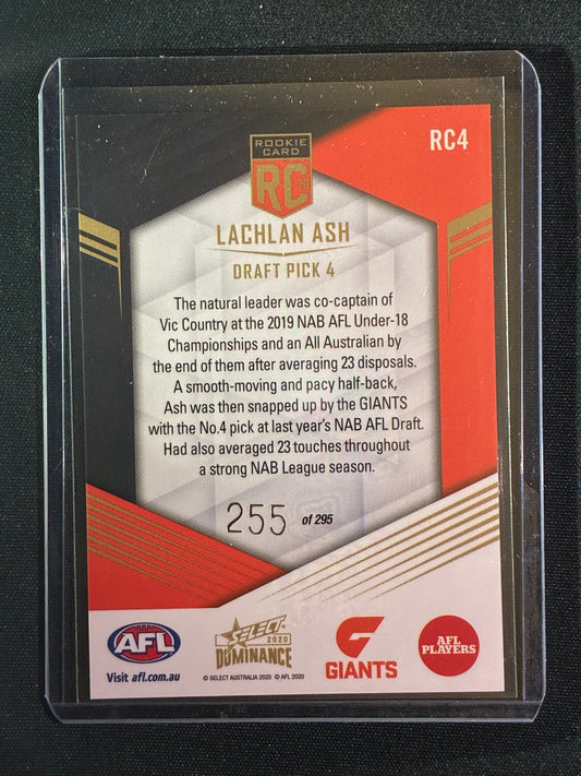 2020 Dominance LACHLAN ASH Rookie Card 255/295