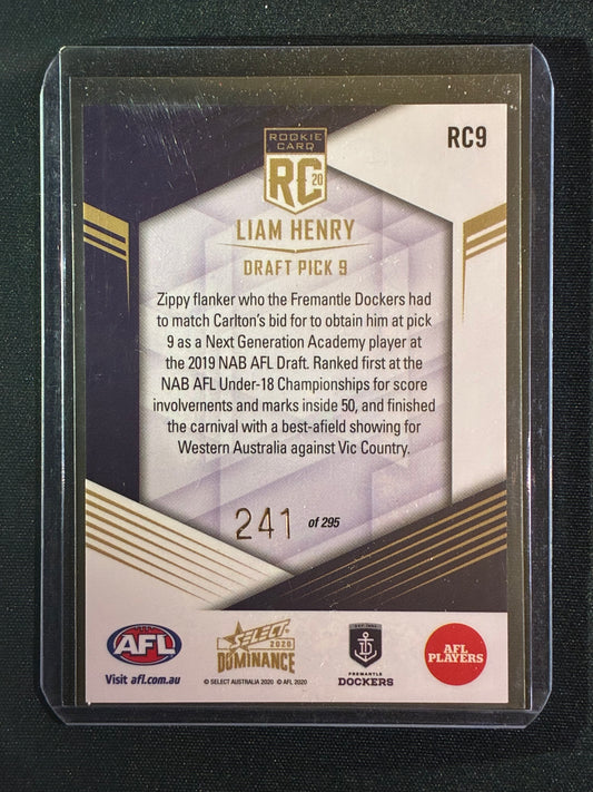 2020 Dominance LIAM HENRY Rookie Card 241/295
