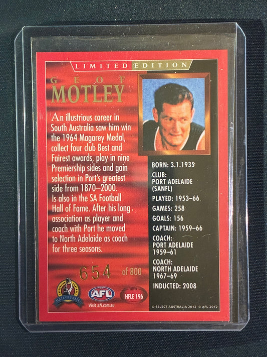 2012 Eternity GEOF MOTLEY Hall of Fame Limited Edition 654/800