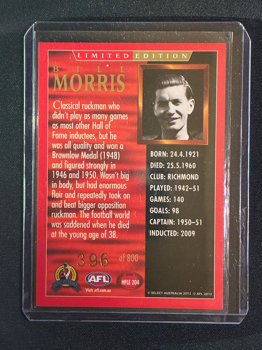 2012 Eternity BILL MORRIS Hall of Fame Limited Edition 396/800