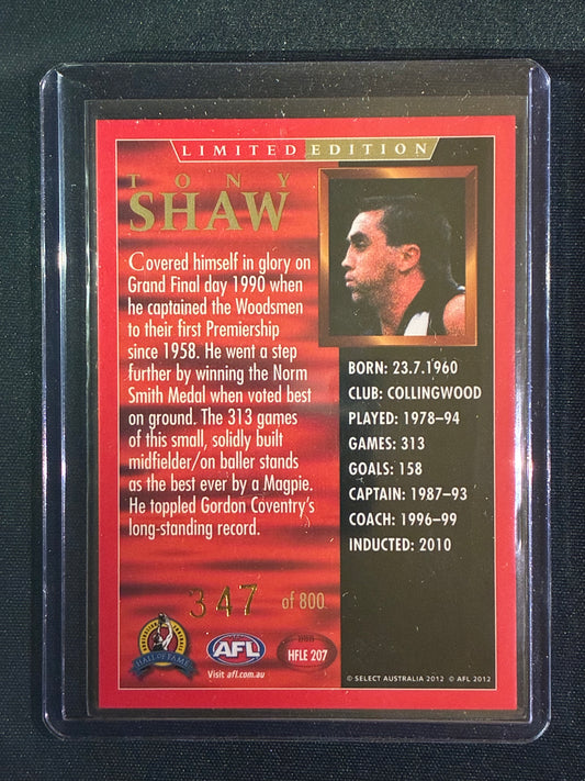 2012 Eternity TONY SHAW Hall of Fame Limited Edition 347/800