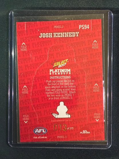 2017 Footy Stars JOSH KENNEDY Platinum Standups 13/375