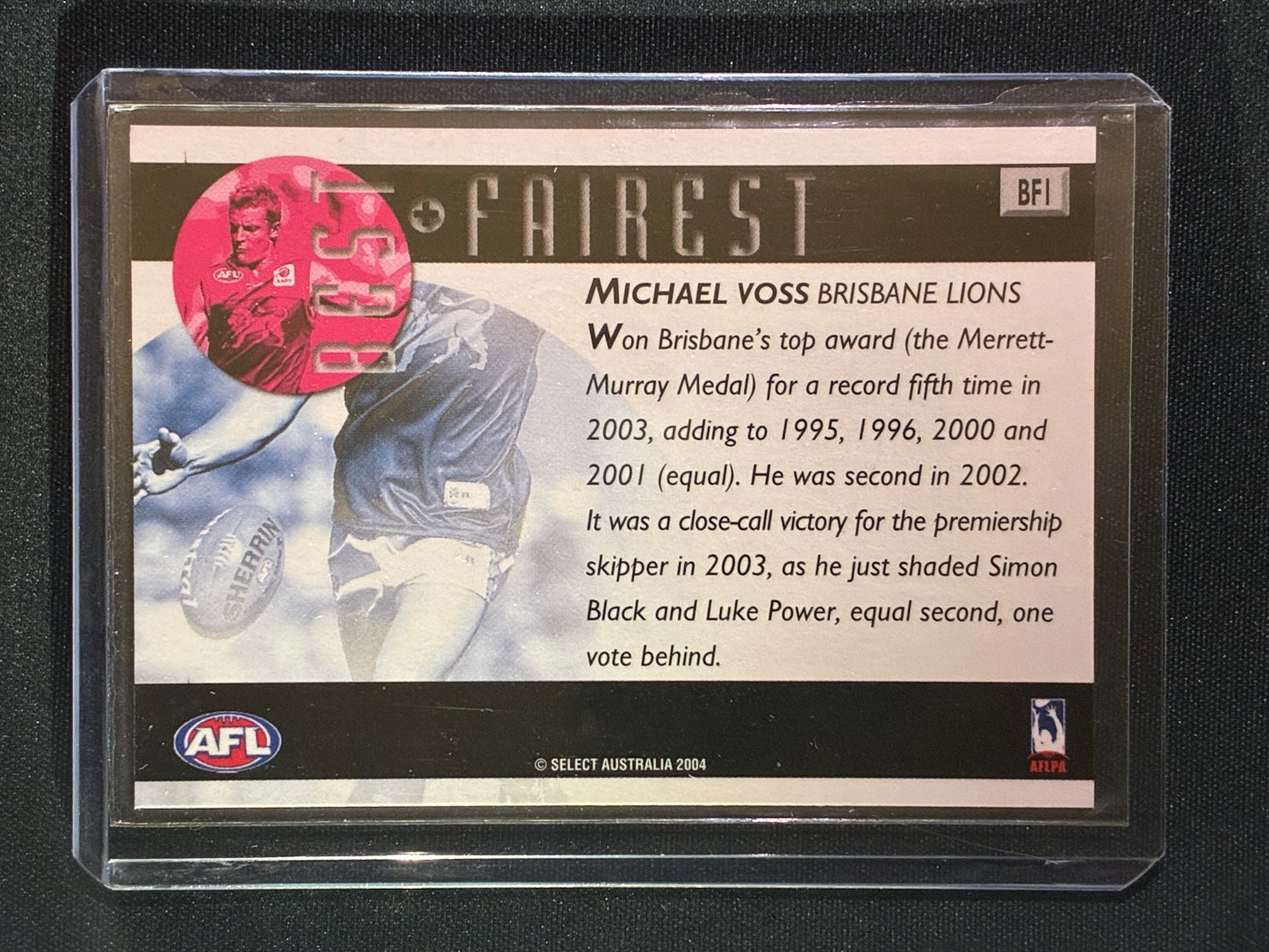 2004 Ovation MICHAEL VOSS 2003 Best & Fairest #1