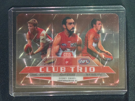 2012 Champions SYDNEY SWANS Club Trio #15 Adam Goodes Hannebery McGlynn