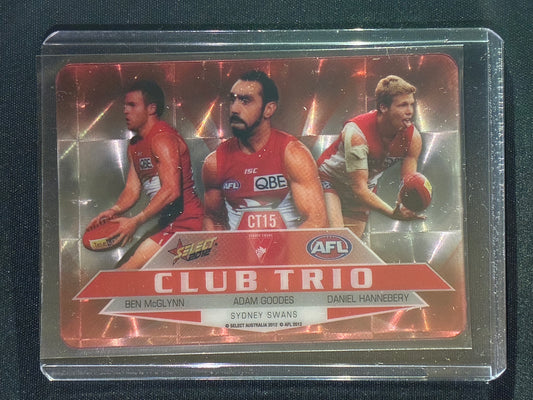 2012 Champions SYDNEY SWANS Club Trio #15 Adam Goodes Hannebery McGlynn