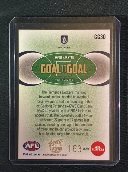 2017 Certified SHANE KERSTEN Goal to Goal 163/285