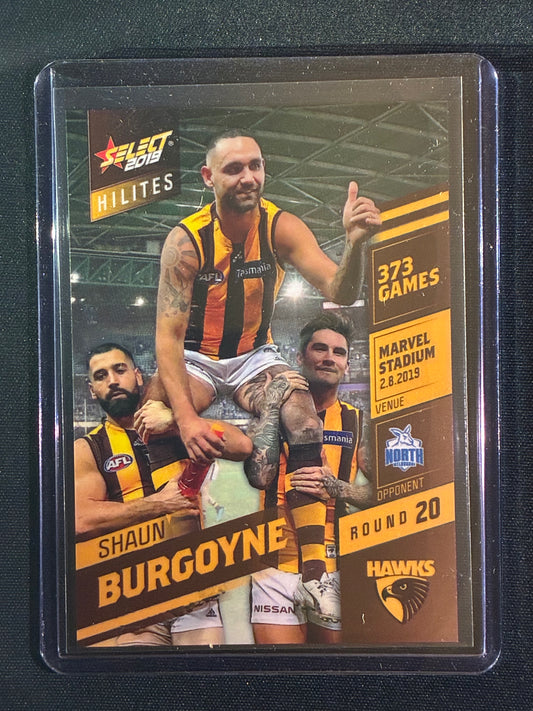 2019 Select SHAUN BURGOYNE Hilites Round 20 153/178